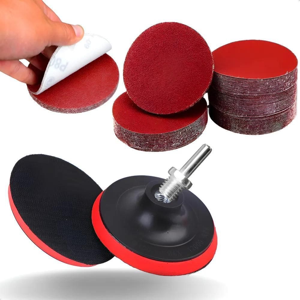 Suporte De Boina Lixadeira Furadeira + 30 Discos Lixa 125Mm