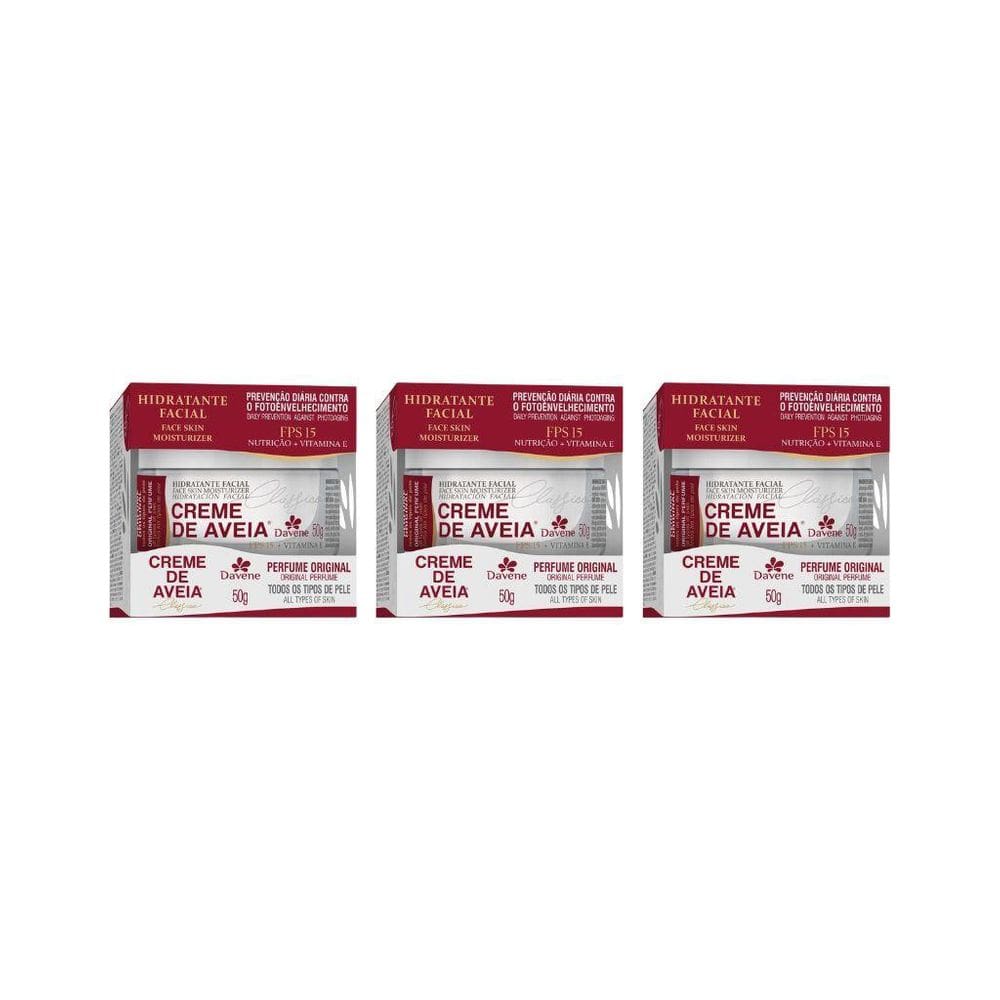 Creme De Aveia Davene 50G Classico - Kit Com 3Un