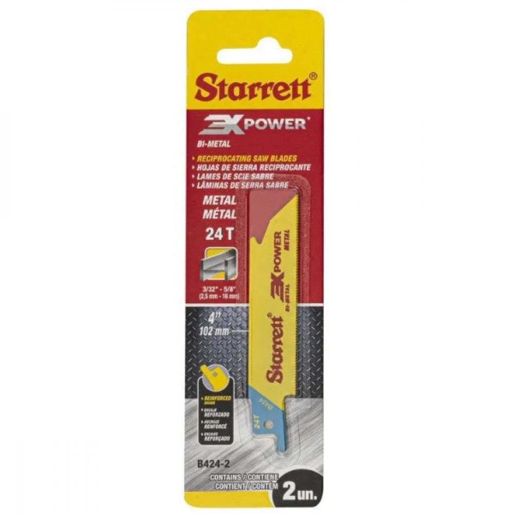 Lâmina Para Serra Sabre 4 24 Dentes 2 Pçs B424-2 Starrett