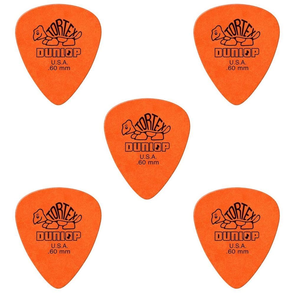 Kit 5 Palheta Tortex Dunlop U.S.A Laranja .60Mm