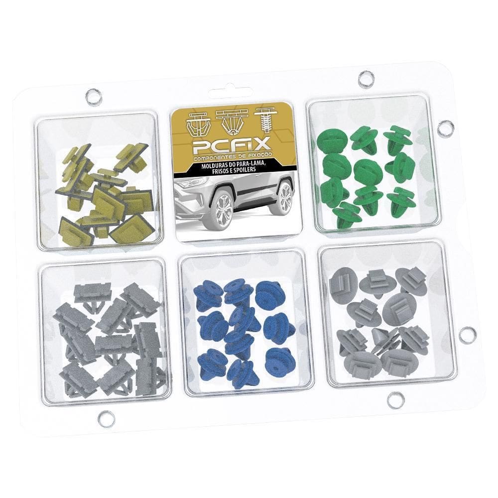 Kit 70 Grampo Presilhas Molduras Para-Lama Frisos Spoilers