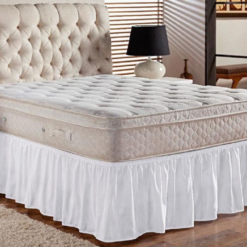 Saia Box Cama Casal E Queen 1 Elástico Ajustável Babado 1