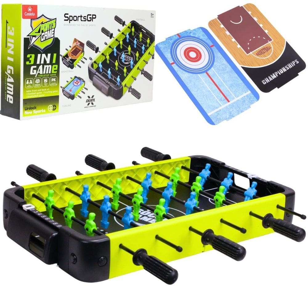 Mesa De Esportes Portátil Pebolim 3 Em 1 Infantil - Castela