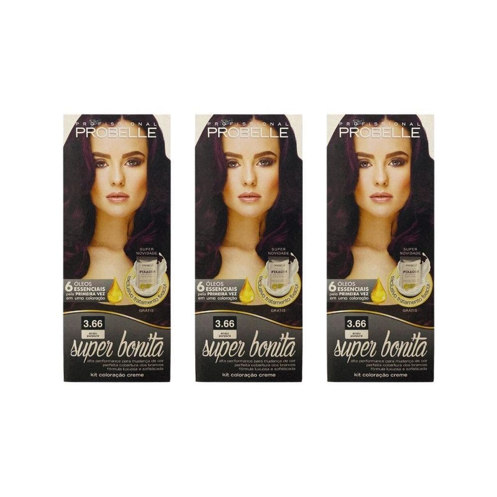 Coloraçao Probelle Super Bonita 3.66 Castanho Purpura-3Un