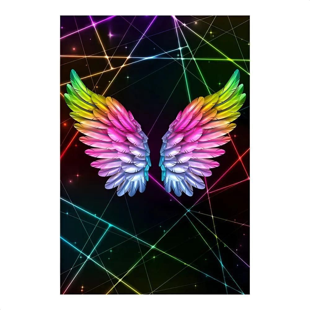 Painel De Festa Retangular Aniversário Sublimado Neon Asas