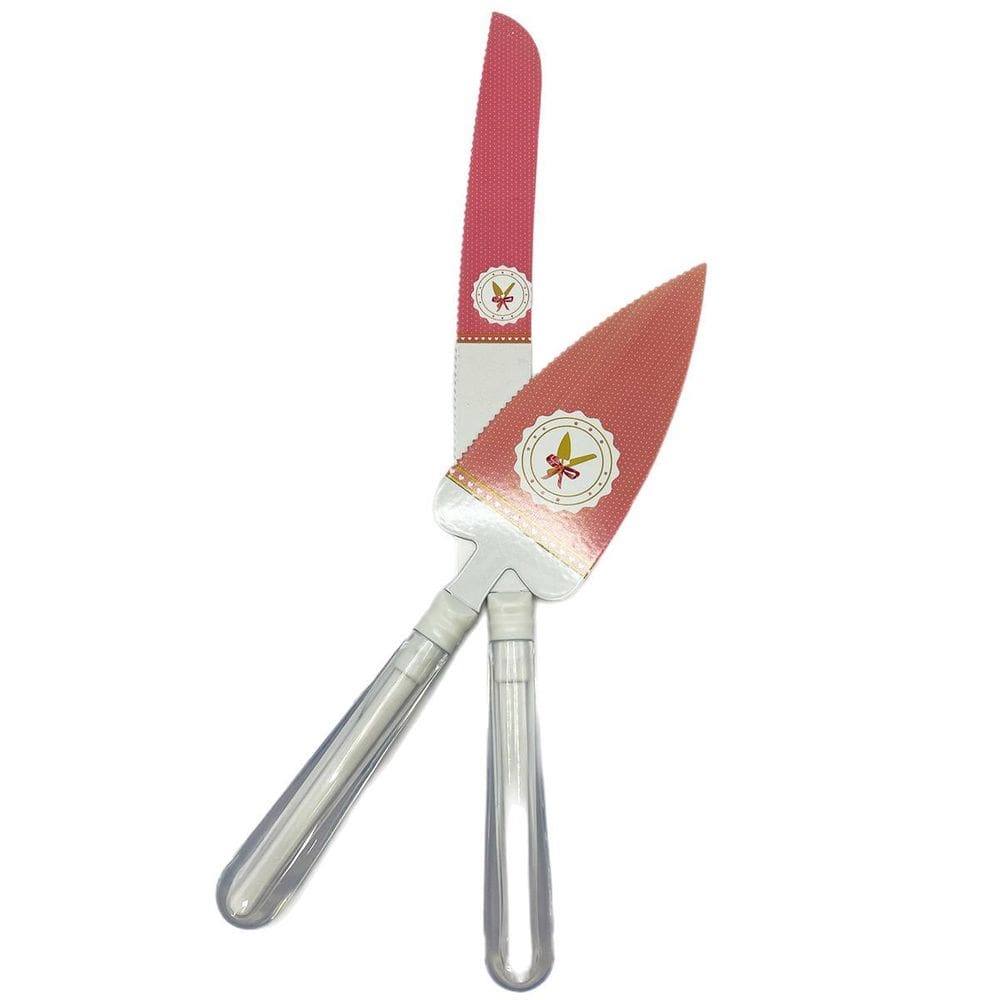 Conjunto Cake Cutter Bolo Aniversário Faca E Espatula Inox