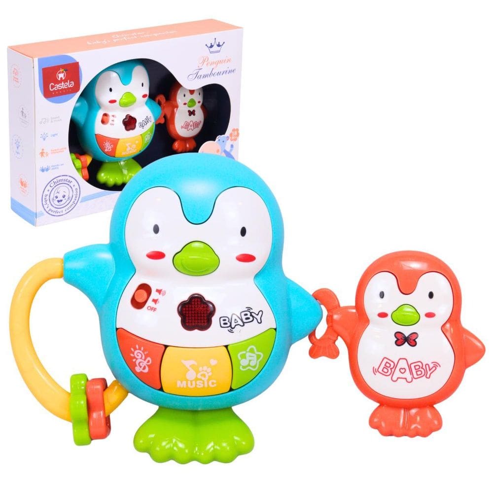 Brinquedo Pianinho Musical Pinguim Com Luz E Som - Castela