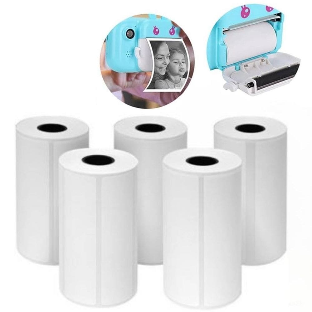 5 Bobina Térmica Para Mini Impressora Gatinho 57Mm - Adesiva