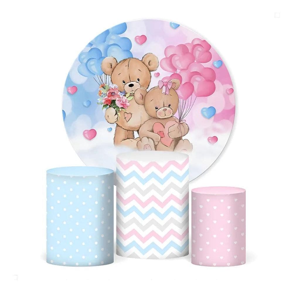 Painel De Festa E Capa Cilindro Decoração Subli Chá Revelaçã