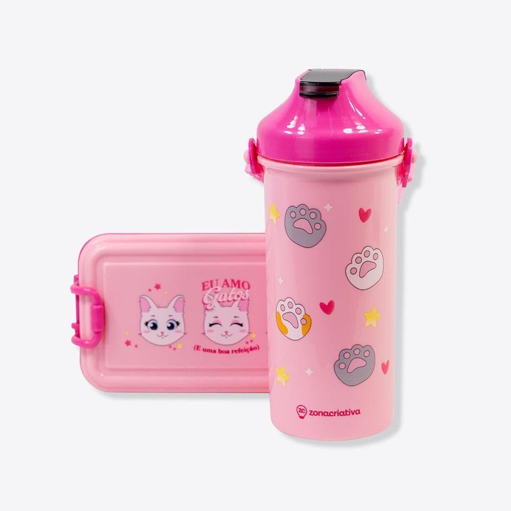 Kit Marmita Eu Amo Gatos - Zonacriativa