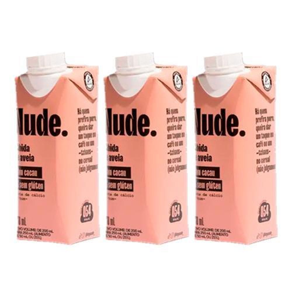 Kit 3X: Leite Vegetal De Aveia To Go Sabor Cacau Nude 250Ml