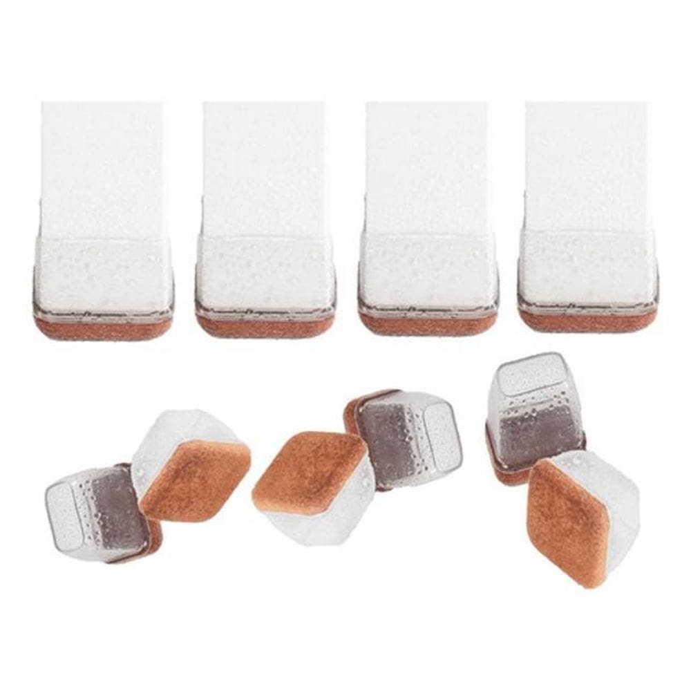 Kit 4 Proteção Pé Quadrado 4,5Cm 5Cm 5,5Cm Transparente