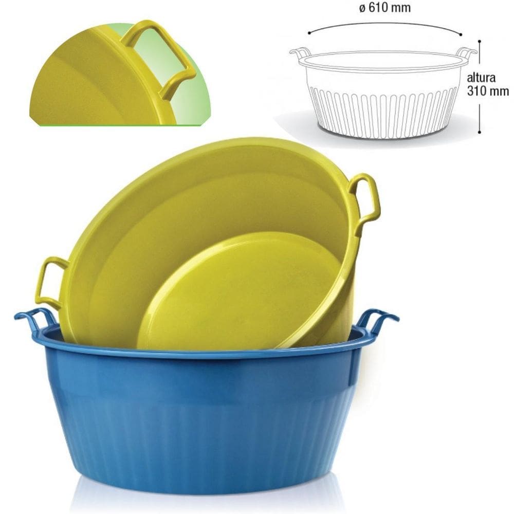 Balde Bacia Extra Gigante Canelada Plástica 80 Lts Arqplast