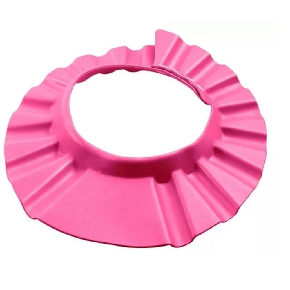 Chapéu De Banho Protetor Viseira Lava Cabeça Rosa