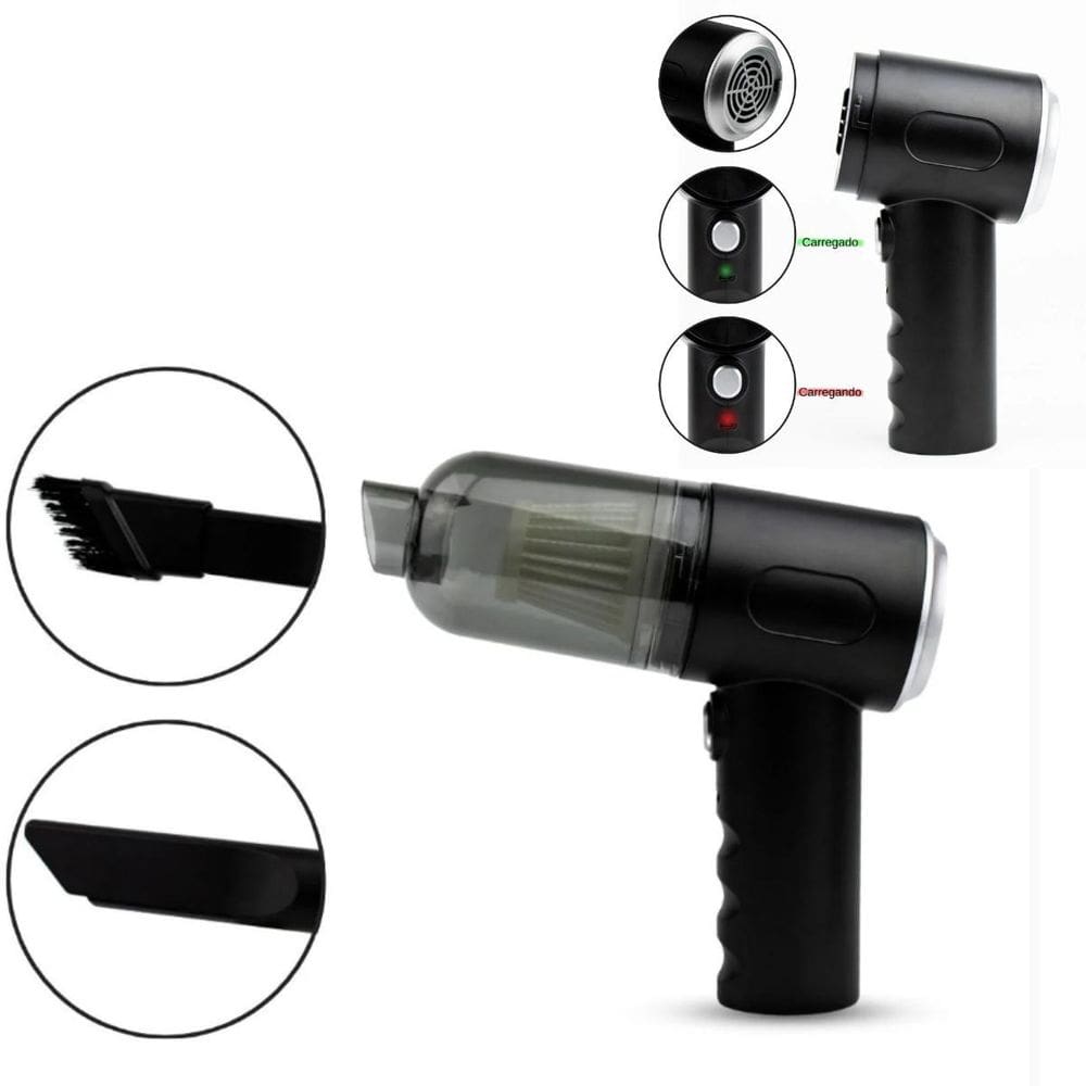 Mini Aspirador Pó Soprador Vácuo 3Em 1 Portátil Recarregável