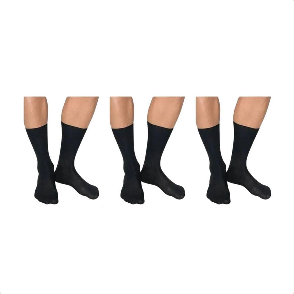 Kit 3 Pares De Meias Masculina Social Clássic- Preta - 38-44