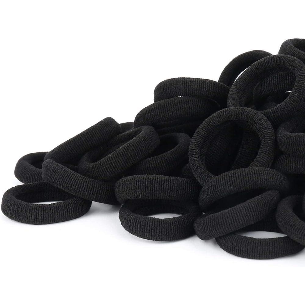 Elástico De Cabelo Infantil 2Cm Preto Com 50 Unidades