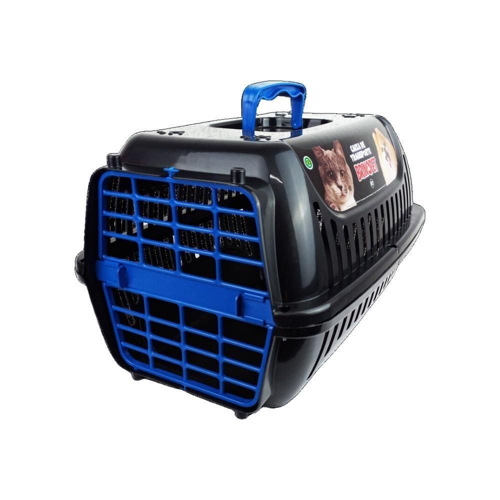 Caixa De Transporte Premium Para Pets Nº 1 Preto E Azul