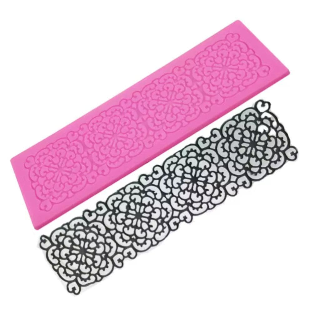 Molde Silicone Textura Bolo Renda Decoração Casamento Luxo