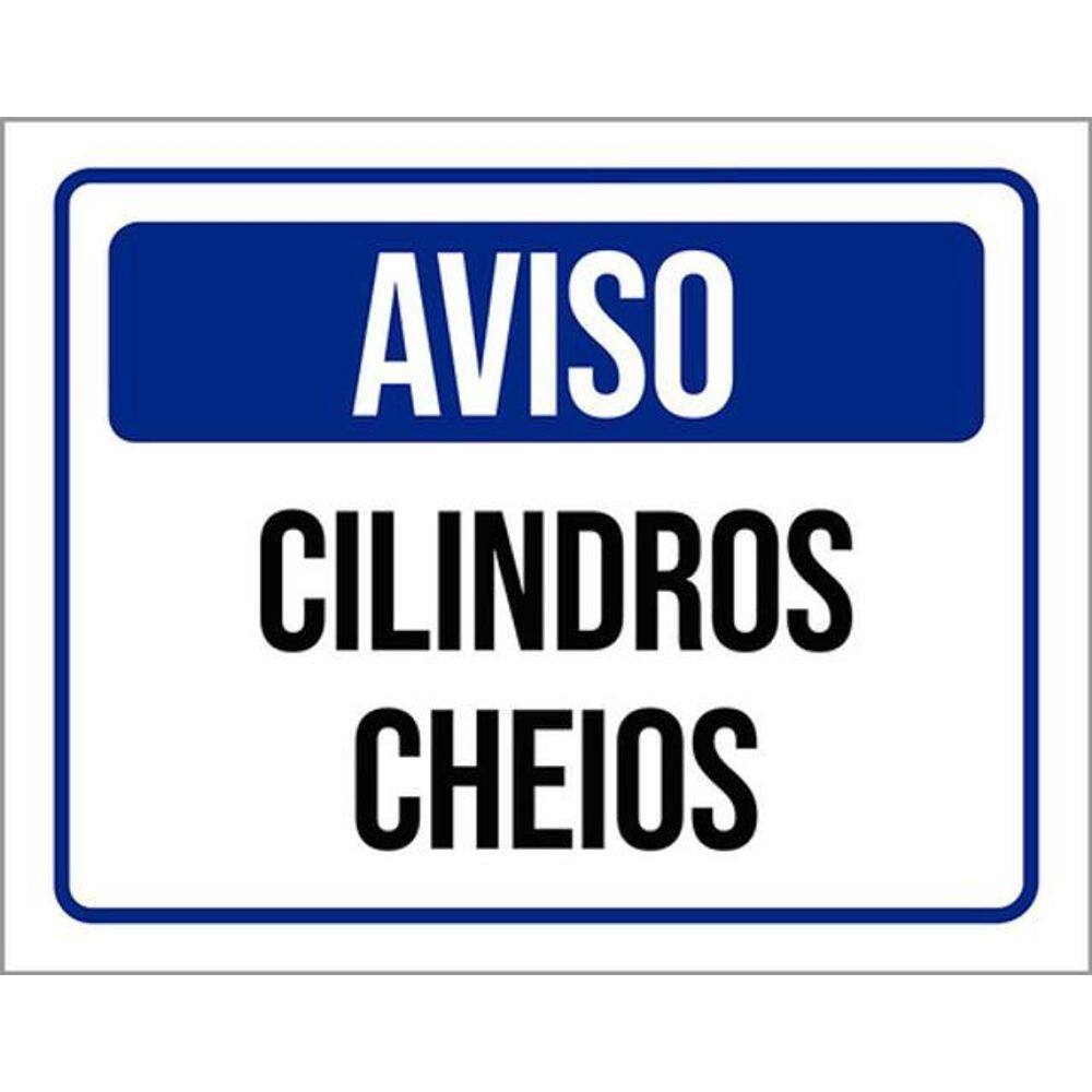 Kit 3 Placas De Sinalização Segurança Aviso Cilindros Cheios