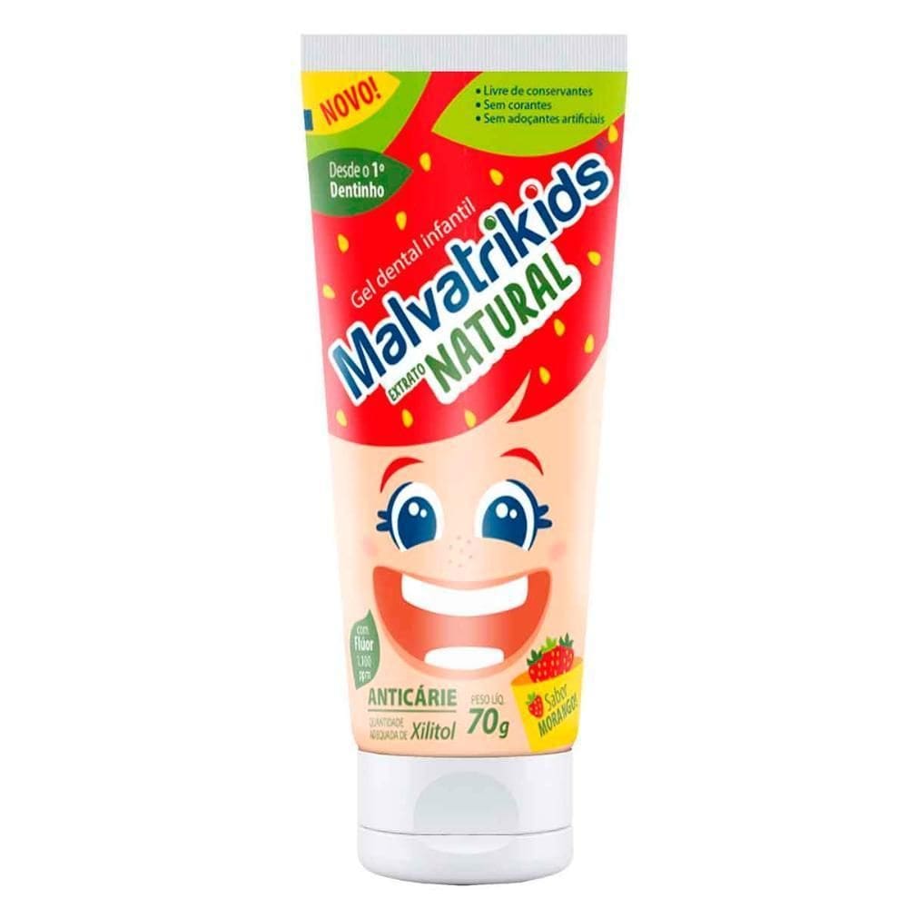 Gel Dental Infantil Malvatrikids Extrato Natural 70G