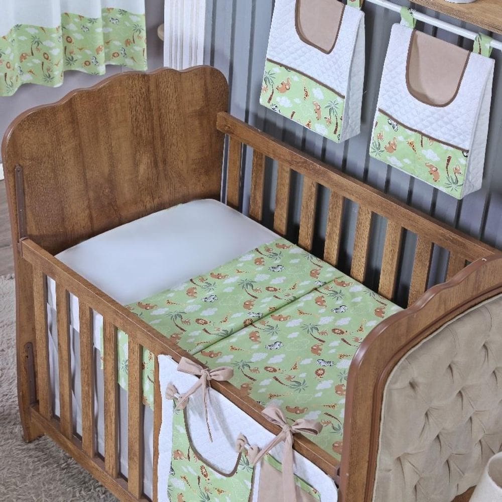 Lençol Berço Sem Elástico Percal Algodão Liso Bebe Menino