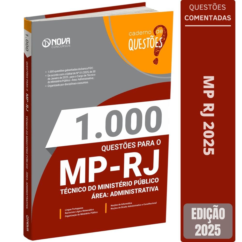 Livro 1.000 Questões Gabaritadas O Mp Rj 2025 Técnico Do