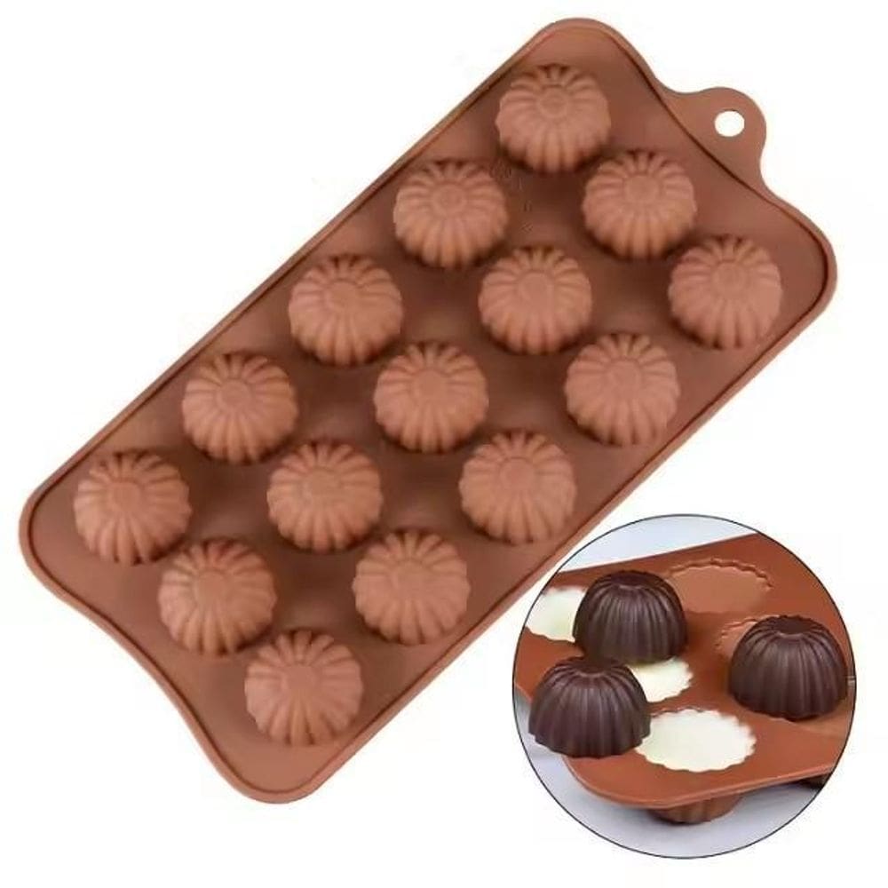 Molde Silicone Chocolate Bombom Doce Finos Licor Luxo 21,5Cm