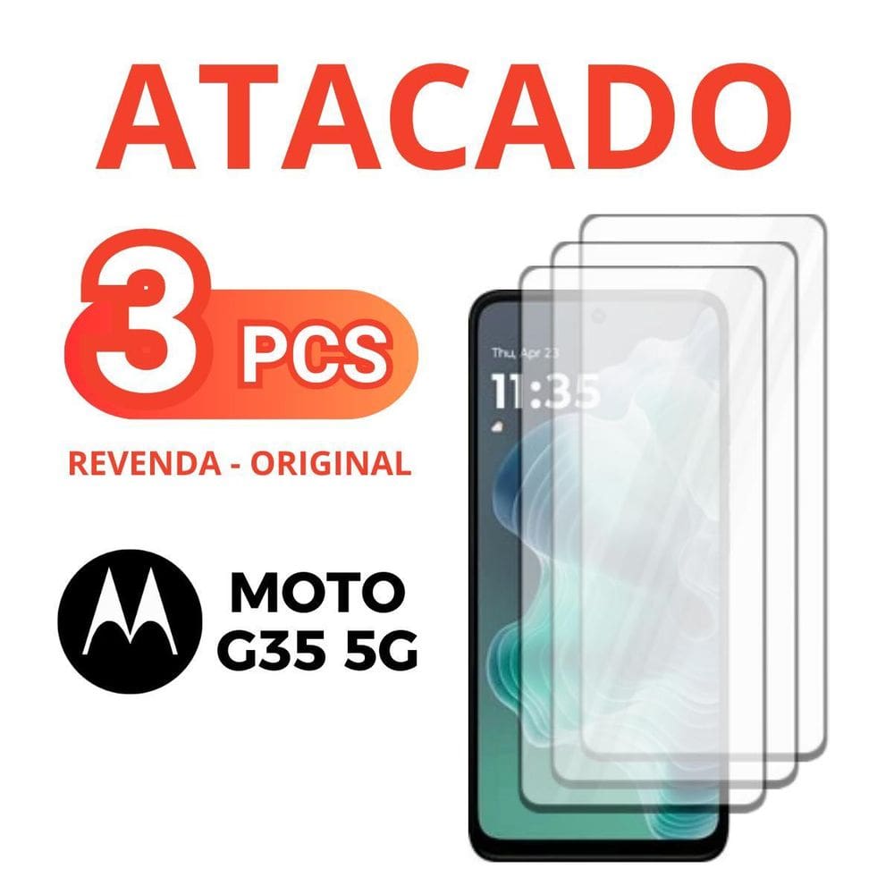 Kit 3 Película De Vidro Temperado 3D Para Moto G35 5G +