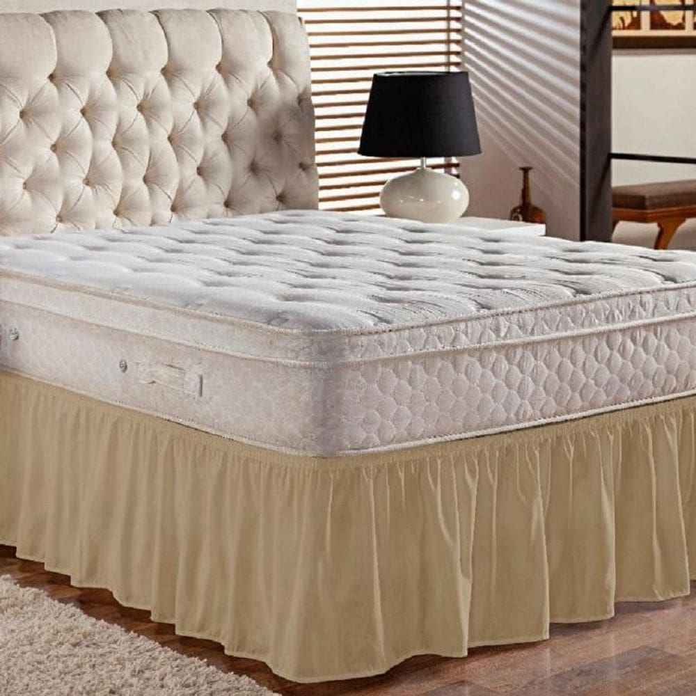 Saia Box Cama Casal E Queen 1 Elástico Ajustável Babado 1