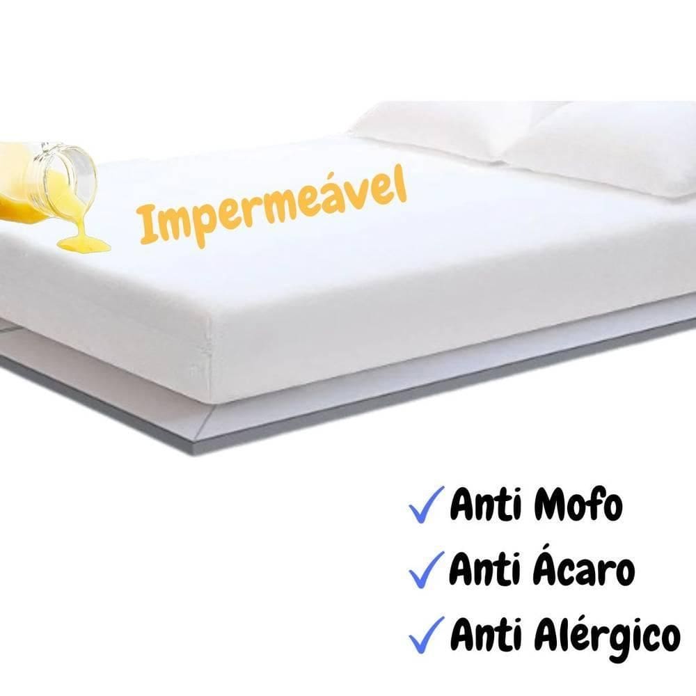 Capa Colchão Solteiro Impermeável C/Elástico Anti Mofo Ácaro
