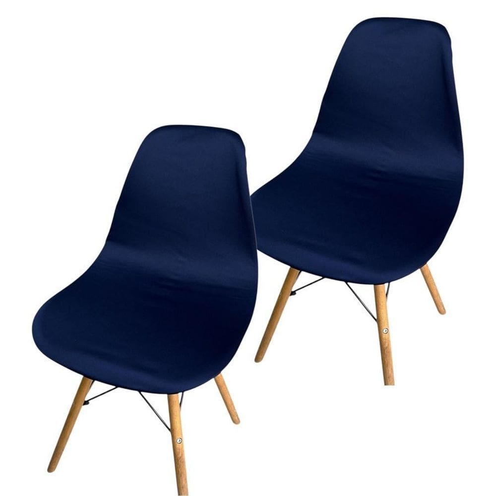 Kit 2 Capa Cadeira Charles Eames Eiffel Pé Palito Malha Lisa