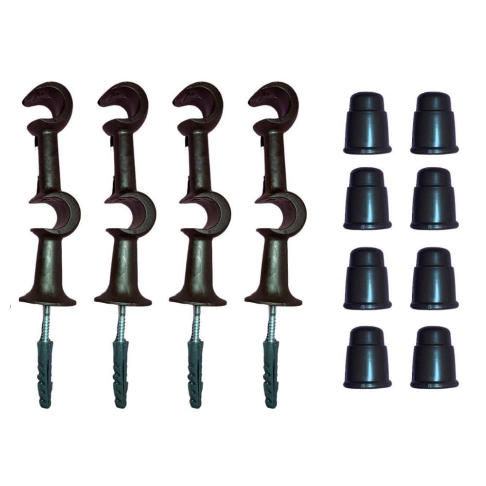 Kit 4 Suporte Varão Duplo Cortina Ponteira 19-19Mm Imbuia