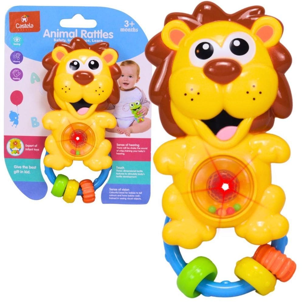 Chocalho Mordedor Infantil Leãozinho Com Som E Luz - Castela