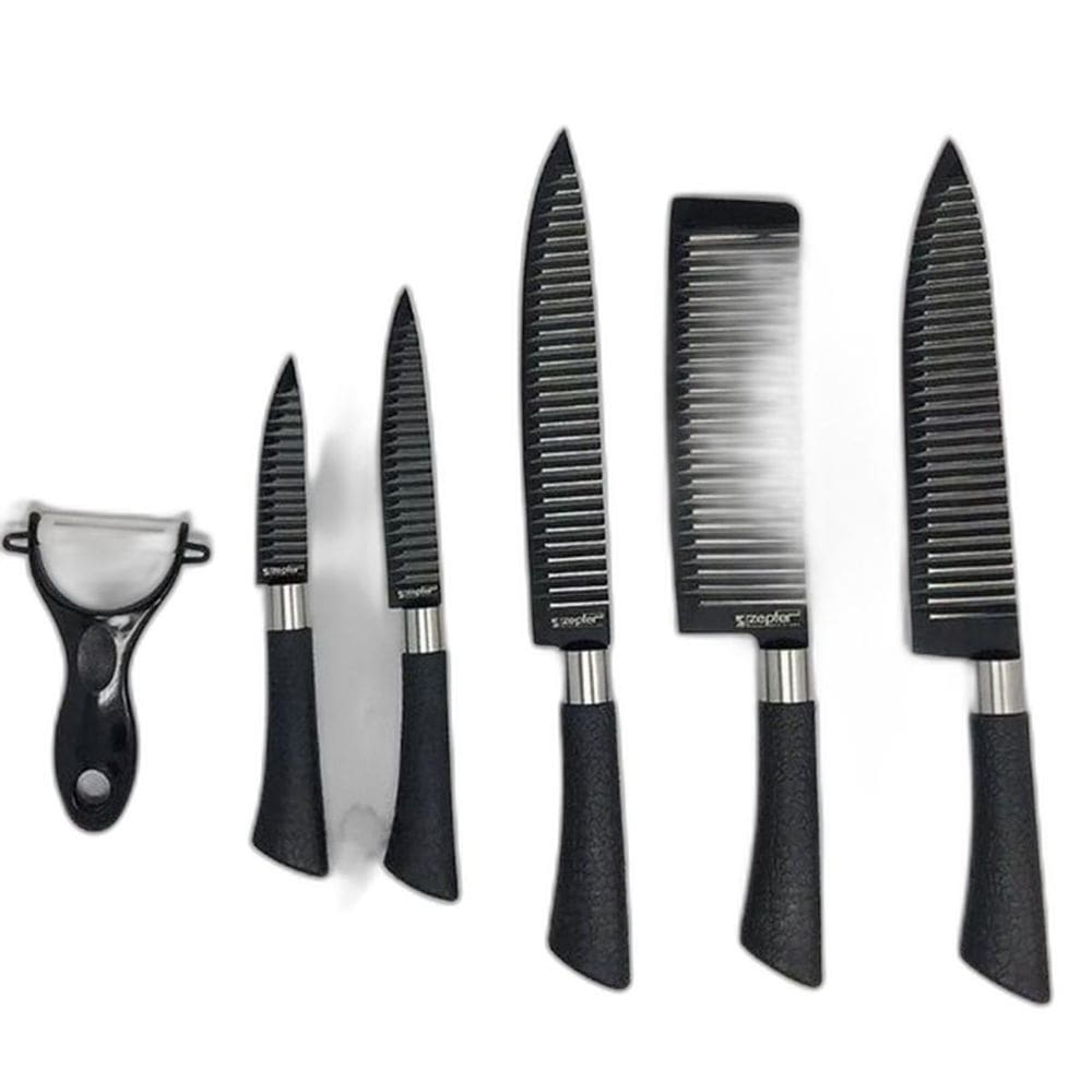 Jogo 6 Pcs Facas Churrasco Profissional