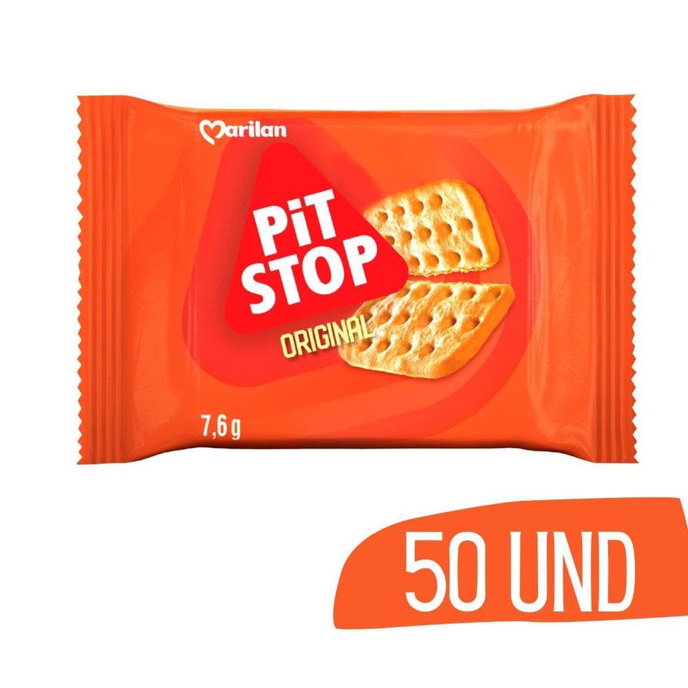 Biscoito Sache Pit Stop Marilan 7,6G - 50 Unidades