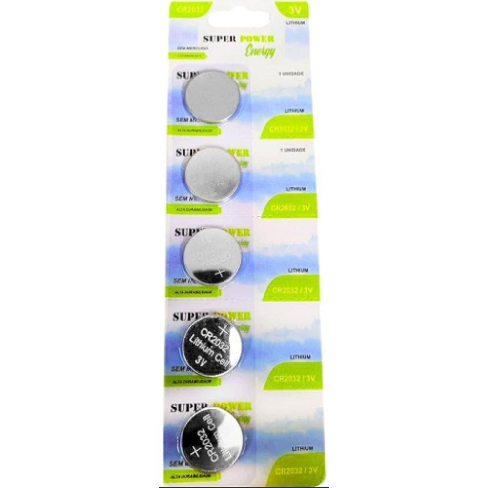 Cartela De Bateria Cr2032 3V Super Power Com 5 Unidades