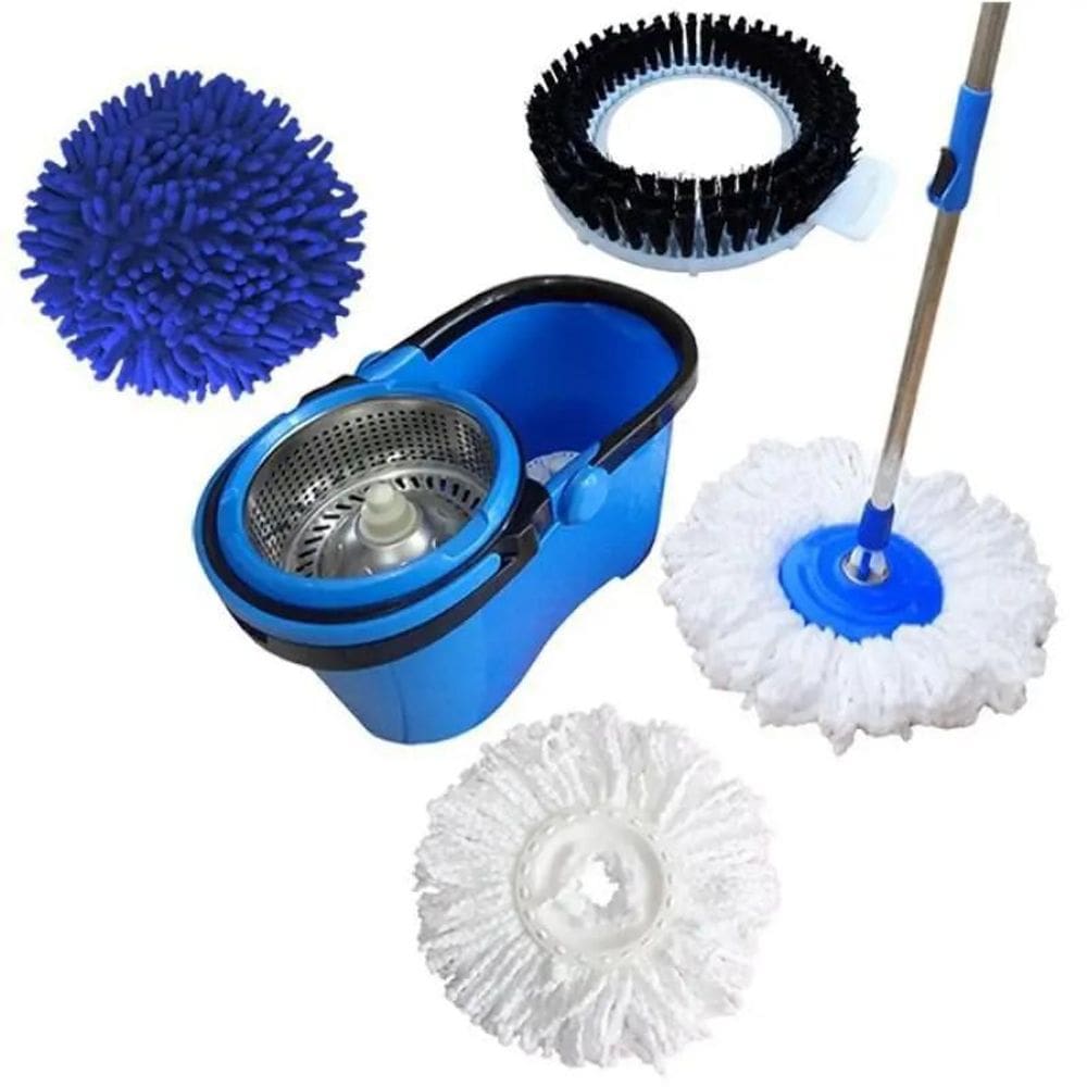 Balde Perfect Mop Pro 360 Inox Com 3 Refis Azul