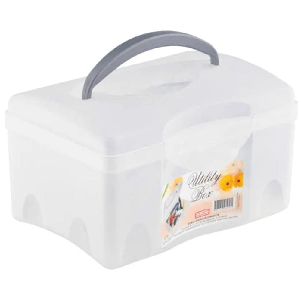 Caixa Para Cosméticos Utility Box Transp. Com Alça 16X9X11Cm
