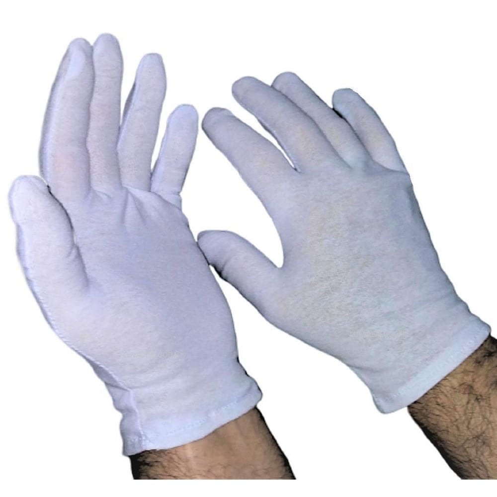 Luva Algodão Garçom Teatro Alergia Fantasia 6 Pares M