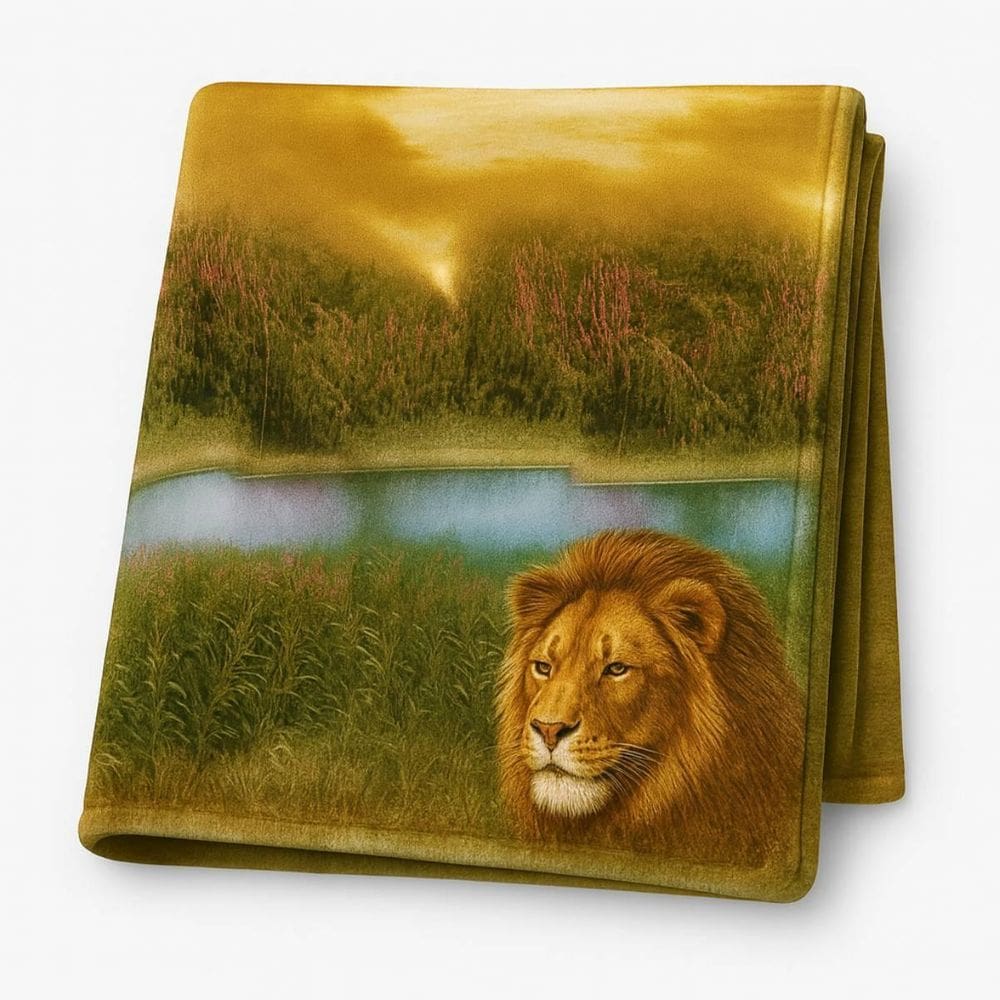 Manta Microfibra Estampada Casal 180X200 Admirare - Leão