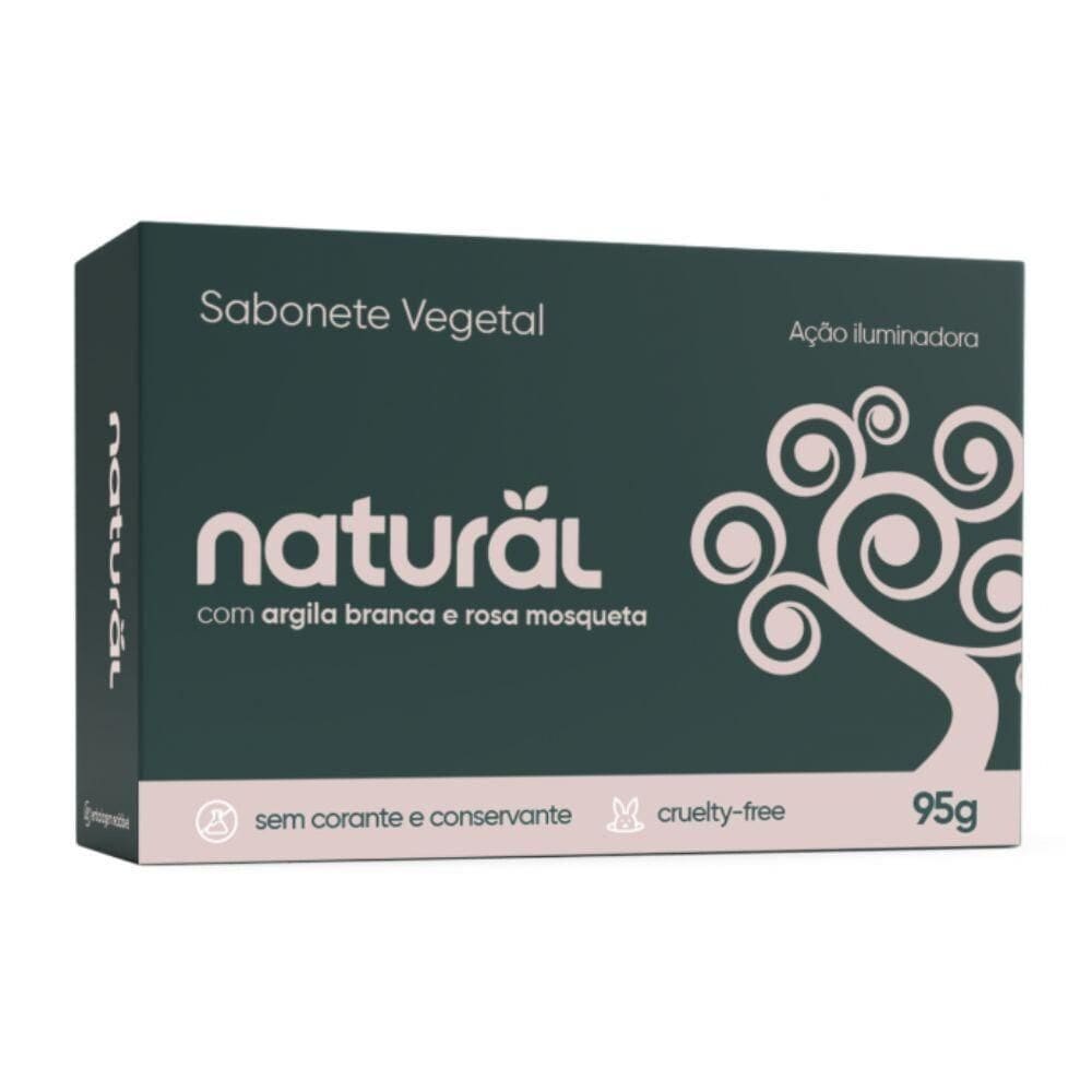 Sabonete Argila Branca E Rosa Mosqueta 80G Natural