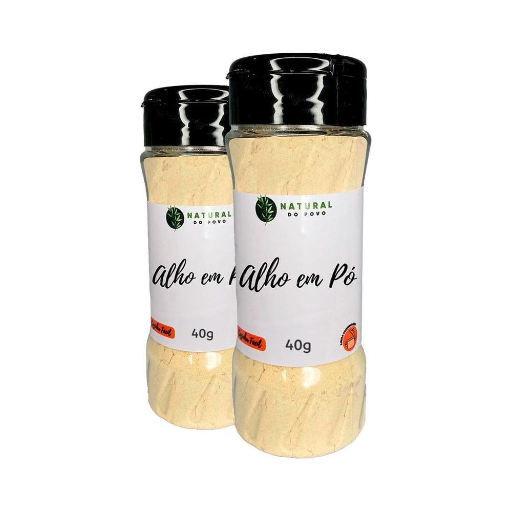 Alho Importado Premium Em Pó Kit 2 Pote Com Dosador 55G