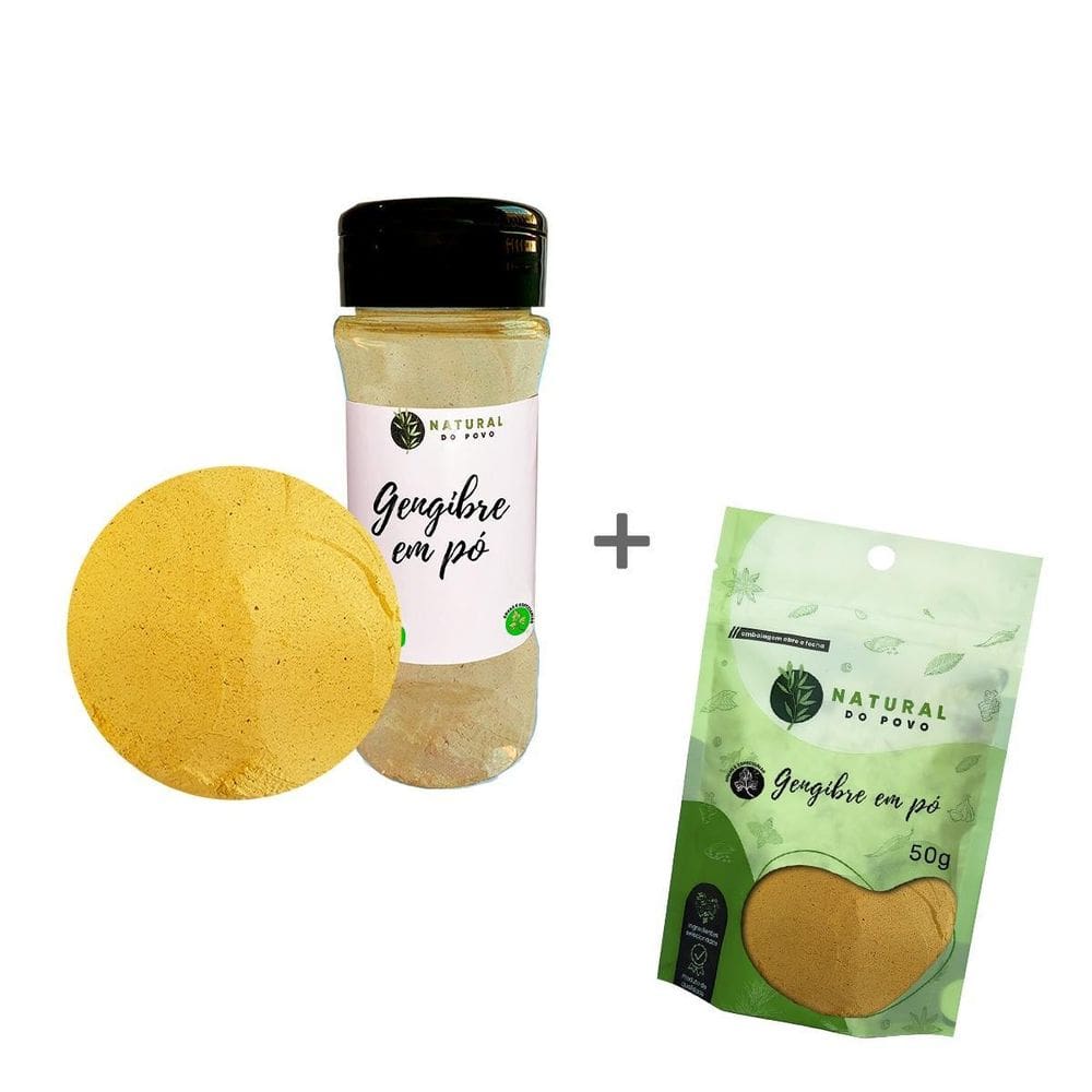Gengibre Em Pó 100% Orgânico Pote Com Dosador + Refil 50G