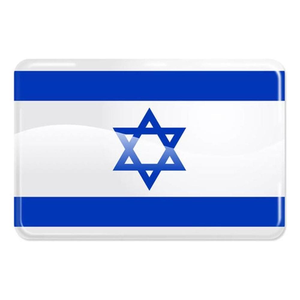 Adesivo Bandeira Israel 4X6Cm Resinado Carro Capacete Moto