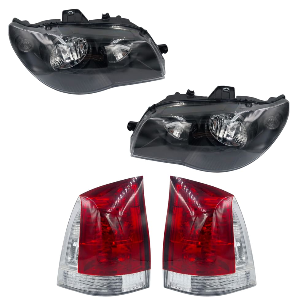 Kit Farol Palio G3 Mascara E Aro Preto + Lanterna Fume 04 A 15.