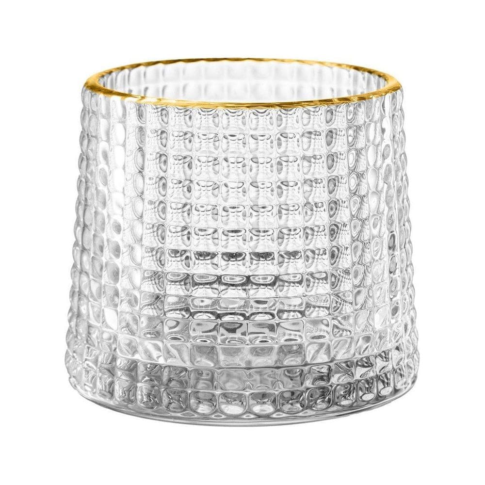 Copo Giratório Para Whisky Borda Dourada Hive 180Ml