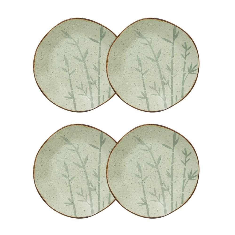 Conjunto 4 Pratos Fundos 22,5 cm Ryo Bambu Porcelana Oxford