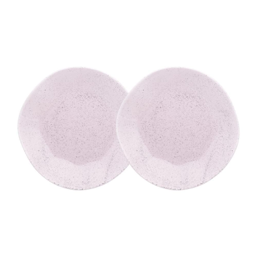 Conjunto 2 Pratos Rasos 27,5cm Ryo Pink Sand Porcelana Oxford