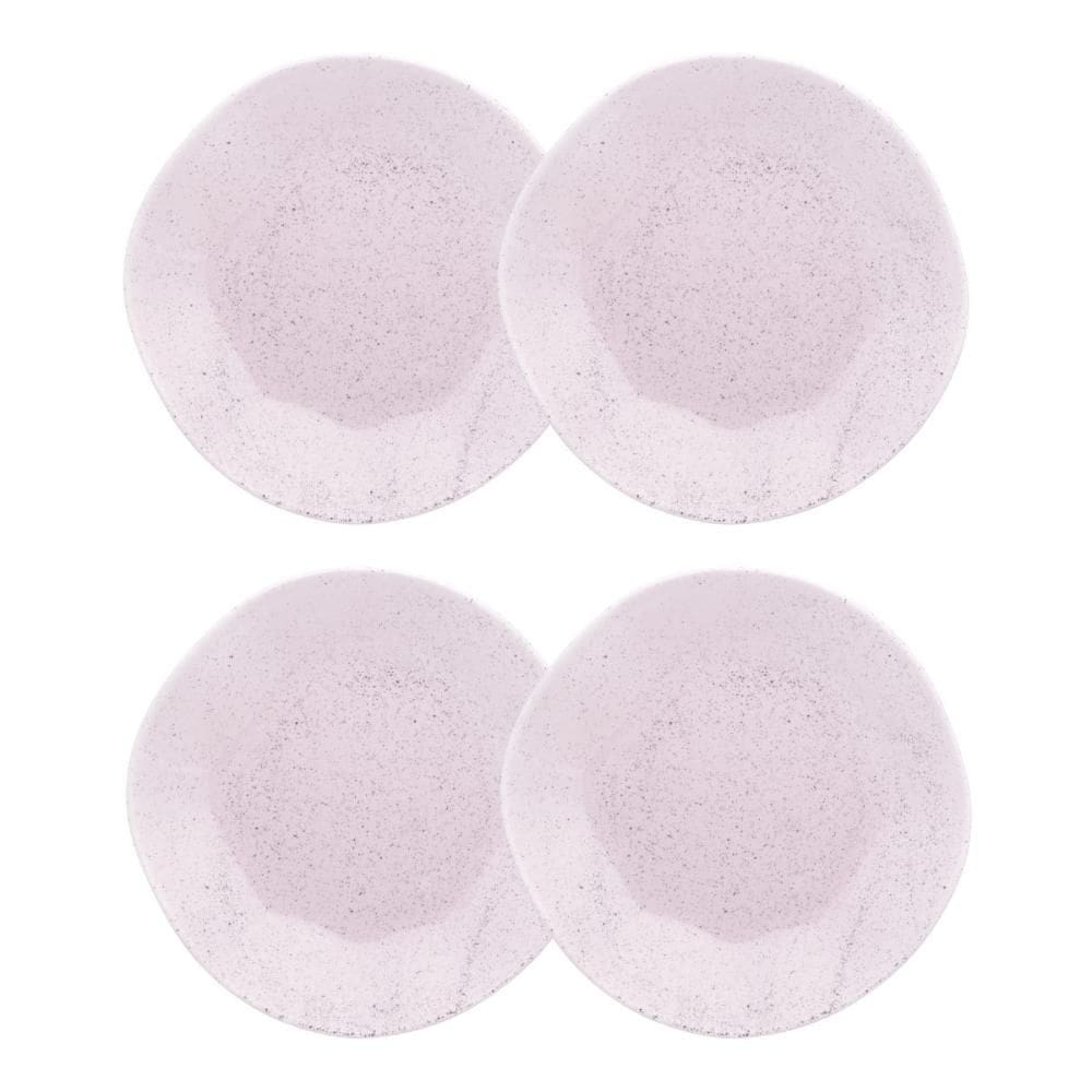 Conjunto 4 Pratos Rasos 27,5cm Ryo Pink Sand Porcelana Oxford